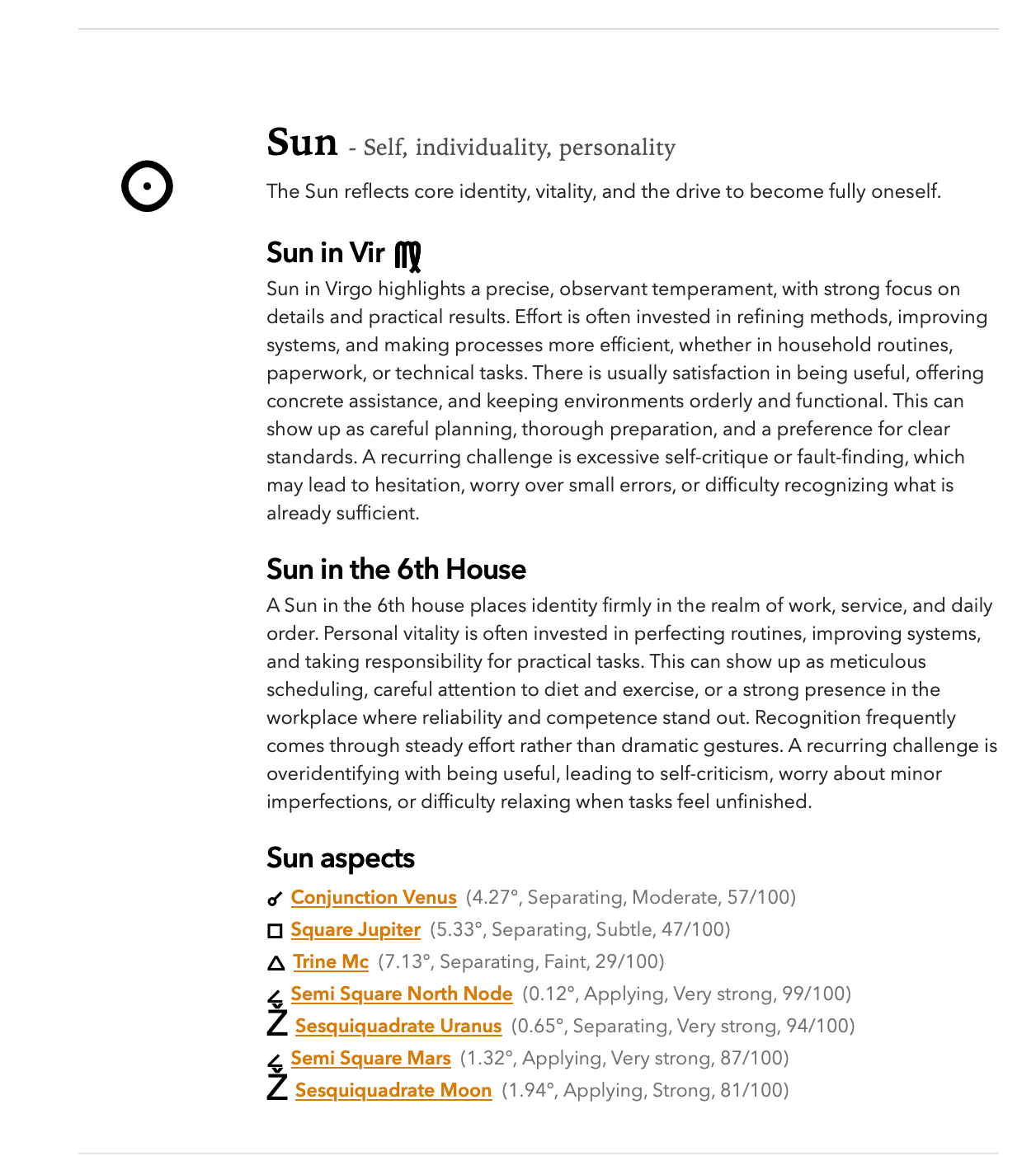 Report aspect links in the frontend report