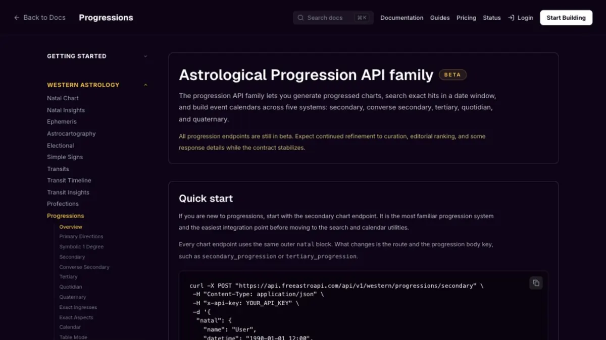 Progressions API suite preview